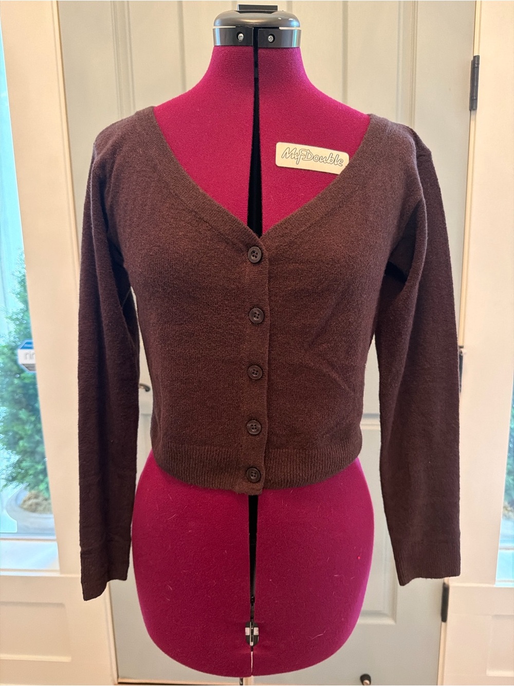 Gap CashSoft Classic Brown Button-Front V-Neck Sweater